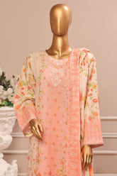 Bin Saeed Stitched 3 Piece Exclusive Emb Lawn Vol-02 Collection-WC-1564-Pink